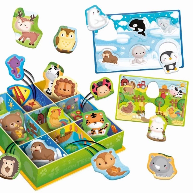 Boîte Montessori pour bébé - animaux