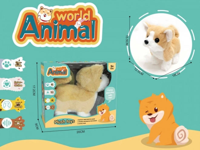 Chien en peluche interactif 15 cm