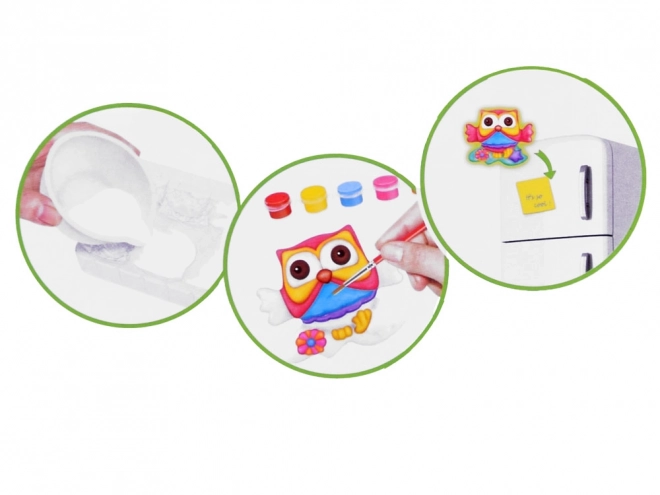 Ensemble créatif avec magnets chouettes pour enfants