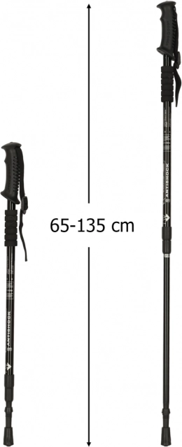 Bâtons de trekking pliants Nordic Walking, noirs, 2 pcs