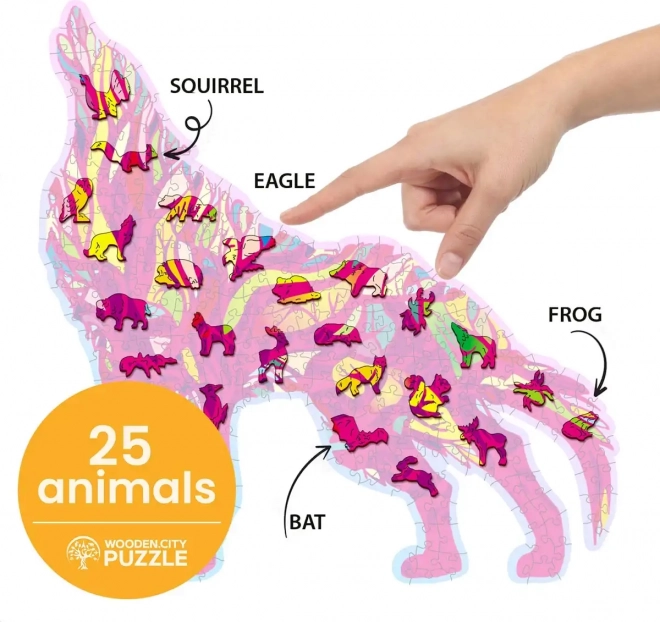 Puzzle en bois Loup hurlant 250 pièces