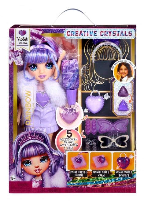 Rainbow High Poupée Cristaux Créatifs – Violet Willow