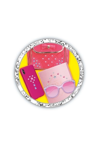 Pierres scintillantes non seulement pour les cheveux avec applicateur en plastique 6x12cm avec accessoires dans une boîte 22x18,5x4,5cm