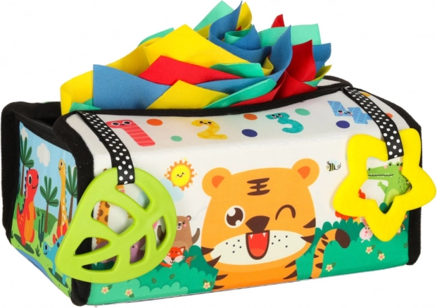 Jouet sensoriel Montessori avec mouchoirs et tapis 2en1