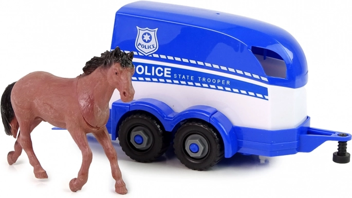 Transport du cheval de police comme en vrai