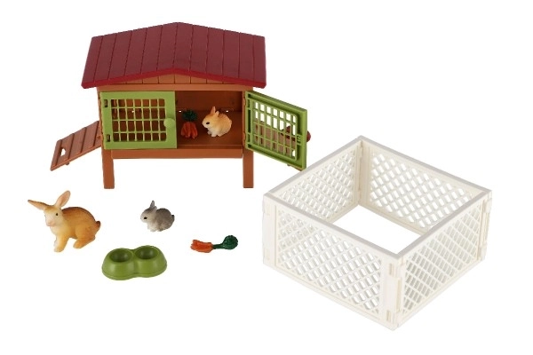 Clapier avec enclos et accessoires pour enfants