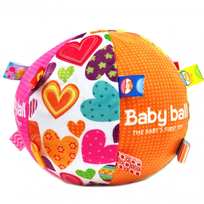Balle douce pour bébé avec étiquettes et sons