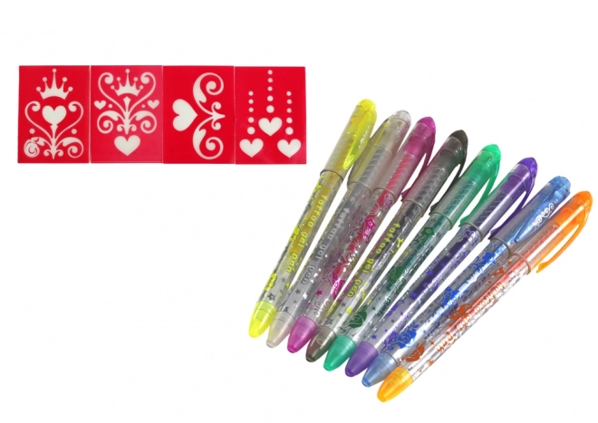 Ensemble de stylos scintillants pour tatouage 8 pcs Modèles 4 pcs.