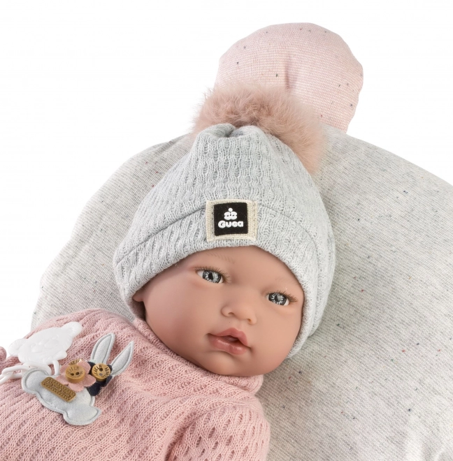 Guca 957 NEUS - poupée réaliste bébé avec sons et corps en tissu doux - 38 cm