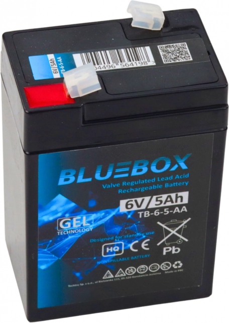 Batterie au gel Bluebox VRLA AGM 6V 5Ah pour voitures à batterie