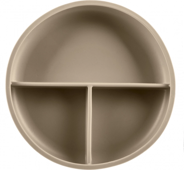 Assiette divisée en silicone avec ventouse, Sable Beige