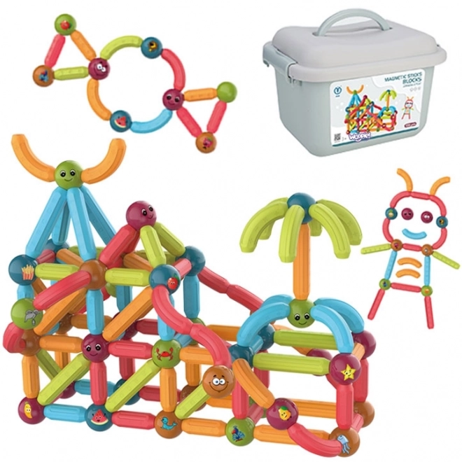 WOOPIE Ensemble de construction éducatif magnétique 128 pièces