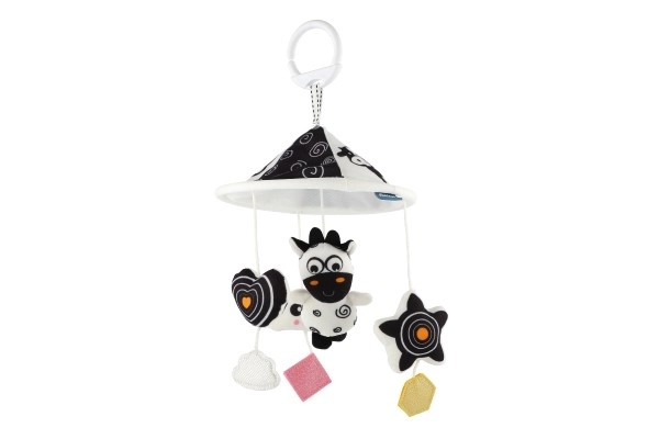 Mobile au-dessus du lit animaux en peluche noir et blanc dans une boîte 30x22x5,5cm 0+