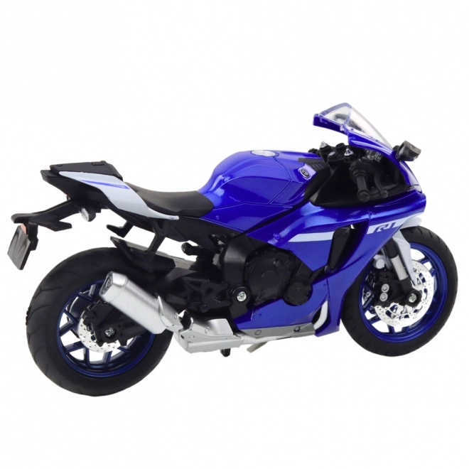 Moto sportive en métal bleu R1 1:12