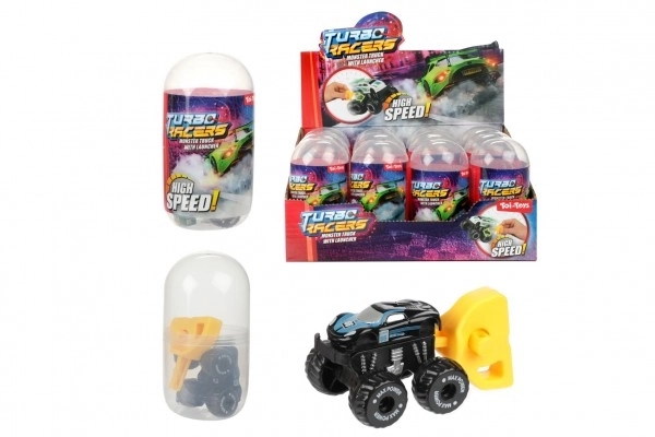 Mini voiture tout-terrain avec démarreur en plastique 4cm dans un œuf en plastique 5x10cm 12pcs en boîte