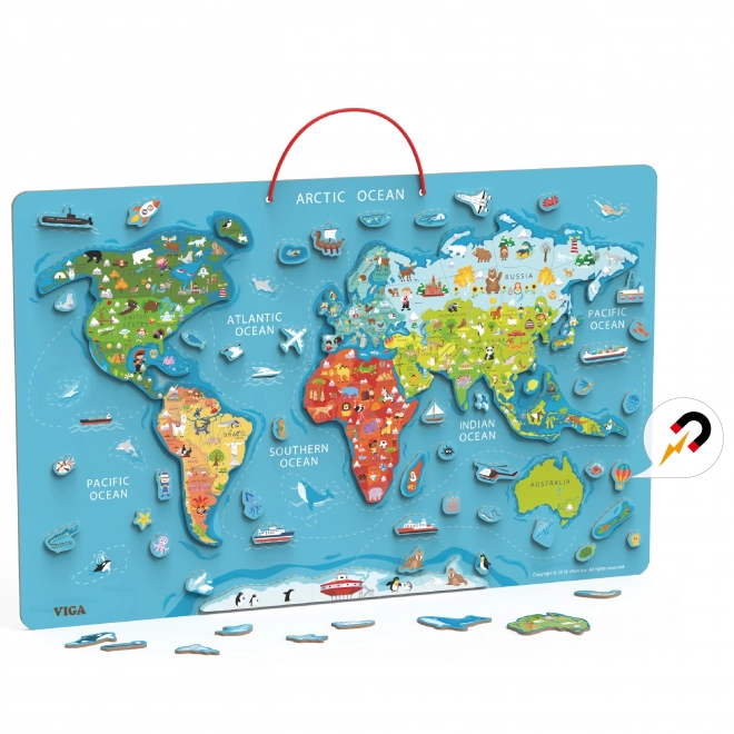 Viga 2v1 tableau éducatif avec carte magnétique du monde Montessori