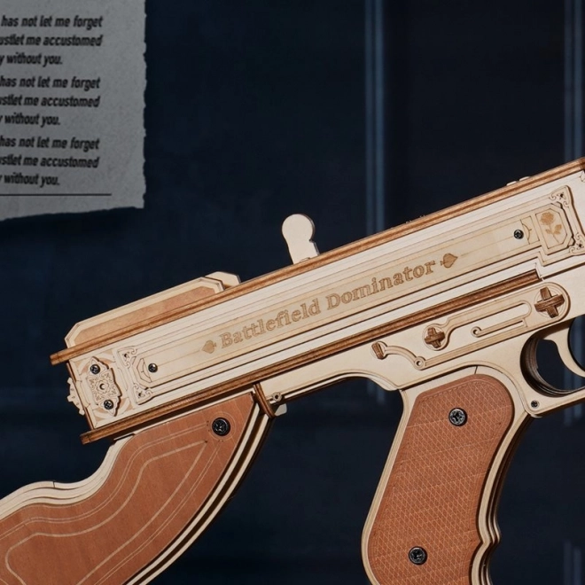 Puzzle mécanique en bois 3D RoboTime Pistolet-Mitrailleur Thompson