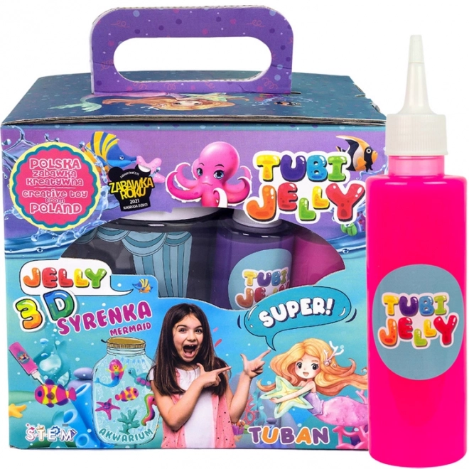 TUBAN TUBI JELLY set de 6 couleurs avec petit aquarium – sirène