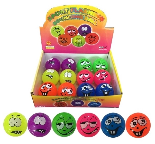 Balle avec visage lumineux 5,5 cm