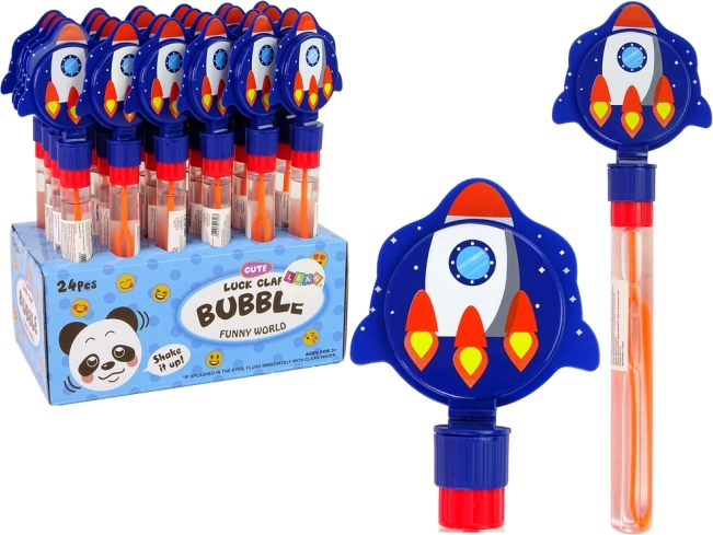 Bulle de savon fusée 30 cm – bleu avec effet sonore