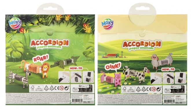Animaux en papier accordéon pliables Moxy