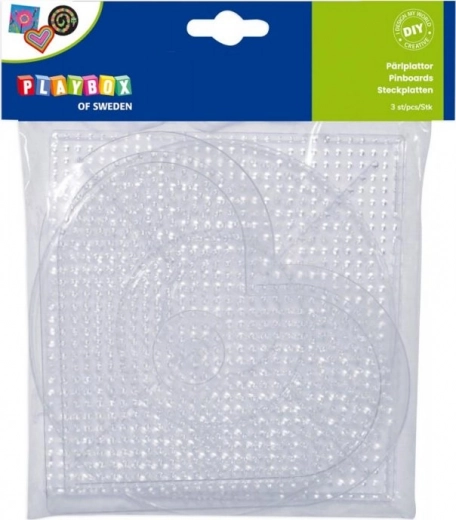 Playbox plaques pour perles à repasser – grandes formes, 3 pcs