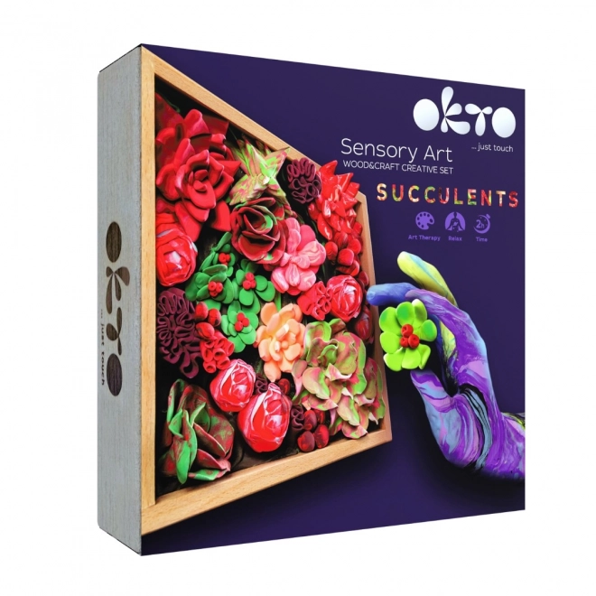 Kit de modélisation artistique succulentes dans un cadre en bois