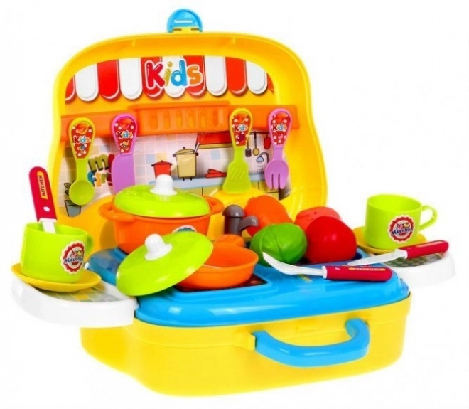 Cuisine portable Food Truck pour enfants 3+ Valise à roulettes + accessoires