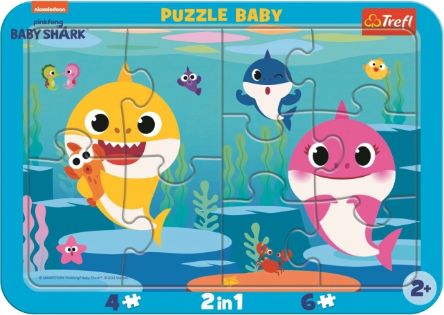 Puzzle bébé Baby Shark Requins heureux 2-en-1, 10 pièces