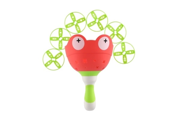 Disque volant 6pcs grenouille plastique 22cm + lanceur en boîte 14x15x11cm