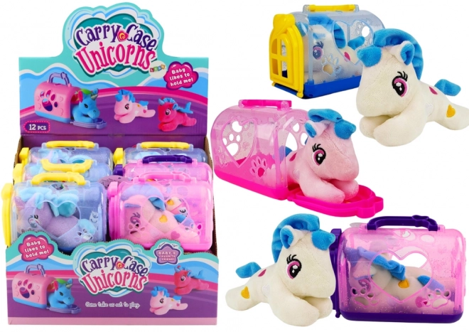 Petit licorne avec sac de transport - Jouet en peluche