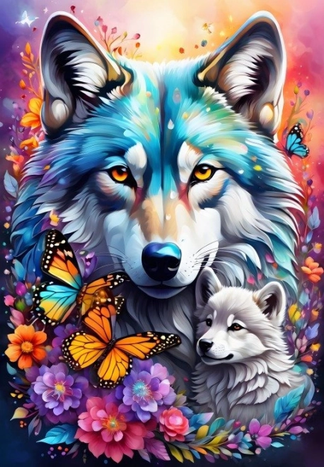 Puzzle Amour maternel Loups 1000 pièces