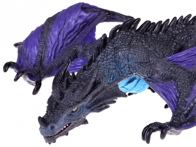 Figurine majestueuse dragon violet avec mâchoire mobile