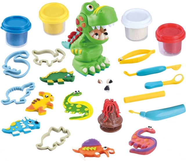Dinosaure dentiste pâte à modeler