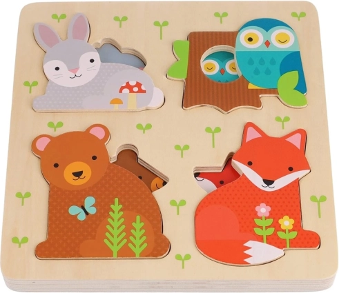 Petit Collage puzzle en bois familles d’animaux