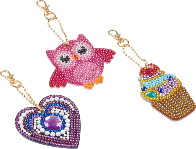 Peinture diamant pendentif Hibou