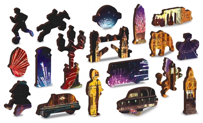 Puzzle en bois Londres la nuit avec feu d’artifice