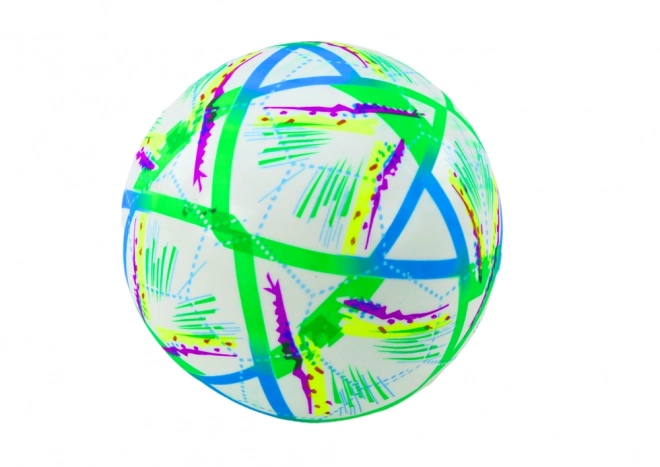 Balle en caoutchouc motif lumineux vert 24 cm