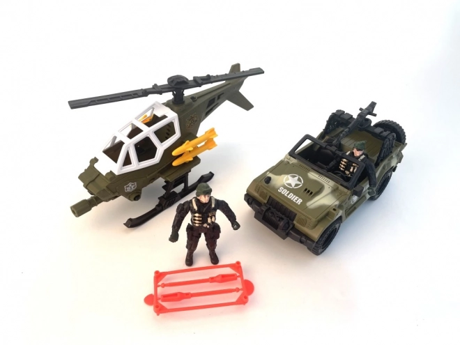 Ensemble de combat spécial - Hélicoptère et voiture tout-terrain
