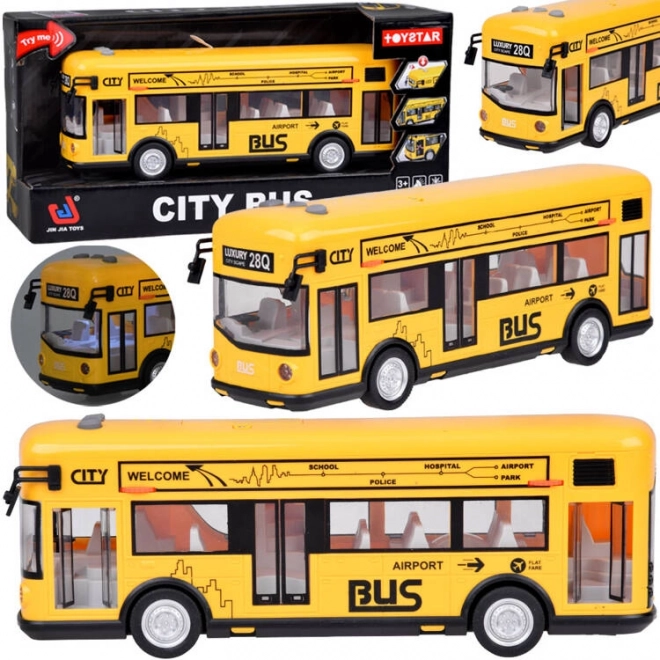 Autobus de fête jaune ouverture des portes avec sons, lumières, musique ZA5222