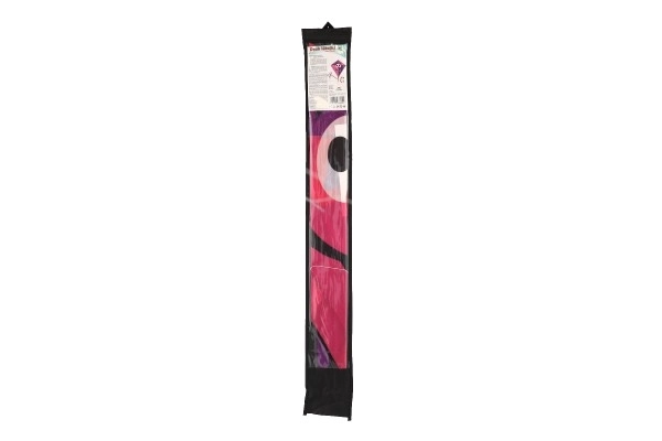 Cerf-volant clown volant nylon 78x86cm rose-violet dans un sac en tissu 11x90x2cm