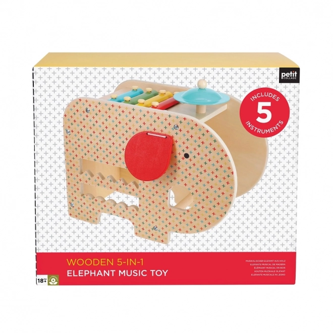 Éléphant musical en bois 5 en 1 Petit Collage