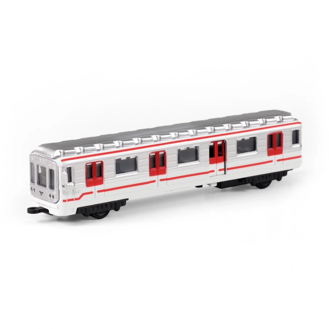 Métro pragois métal 16cm à rétrofriction en boîte 19,5x7x6cm