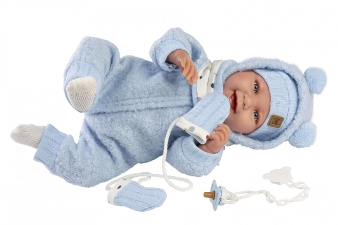 Llorens 84479 NOUVEAU-NÉ - poupon réaliste avec sons et corps en tissu doux - 44 cm