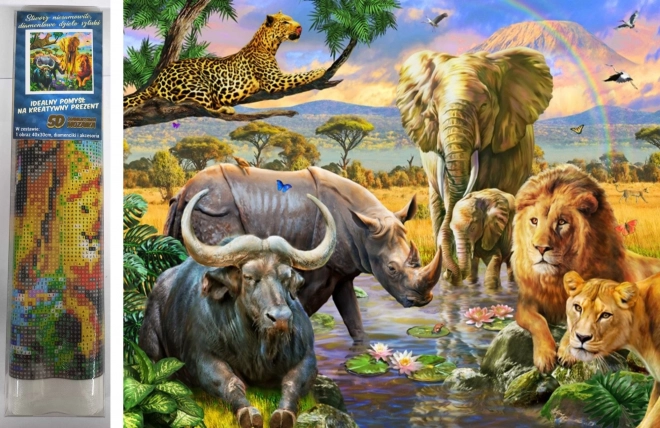 Norimpex Peinture diamant Royaume des animaux 30x40cm