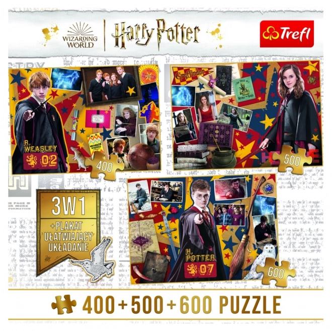 TREFL Puzzle Harry Potter : Ron, Hermione et Harry 400 + 500 + 600 pièces