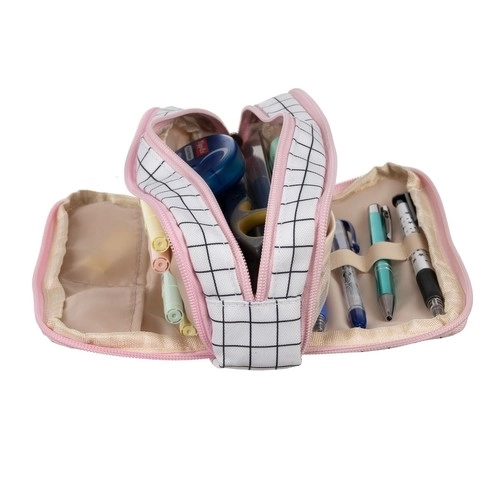Trousse à trois compartiments - à carreaux Maaleo24514