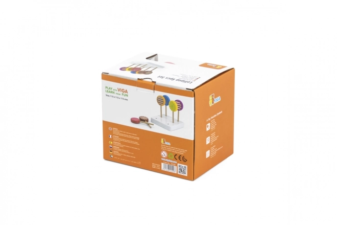 Sucettes colorées en bois Viga - ensemble de 6 pièces