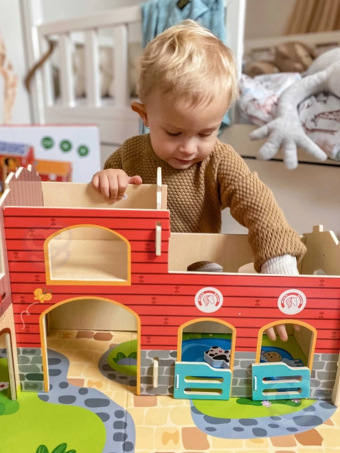 Mega Ferme figurines d'animaux étable et poulailler 18 pcs