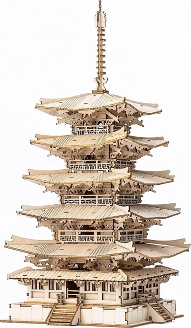 Puzzle en bois 3D pagode à cinq étages